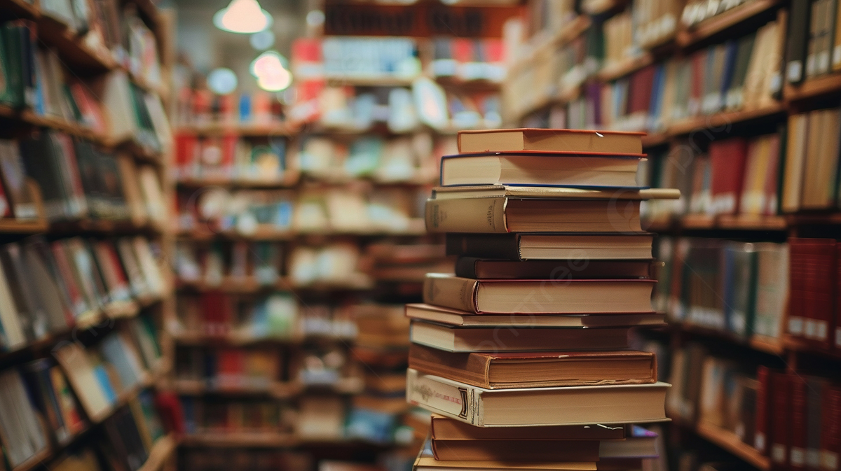 Pilha de livros com foco em edição profissional.